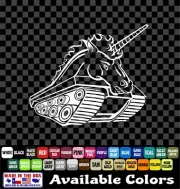 TANK UNICORN Sticker Military Tactical Fantasy Horse Funny US Window Decal fun