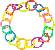 BUTIFULSIC 35Pcs Geometric Linking Rings Link Chain for Early Learning Handheld for Strollers Diaper Bags and Car Seats Safe and