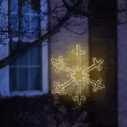 18" Warm White LED Hanging Snowflake Lighted Christmas Decoration