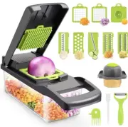Multifunctional 13-in-1 Vegetable Chopper, Slicer, Dicer & Cutter w/ 8 Blades, C