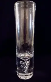 Simone Pearce 12" Hand blown Art Swirl Glass Flower Vase. New