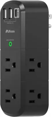 Surge Protector USB Outlet Extender with Rotating Plug, 6 AC Multi Plug Outlet a
