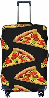 [Alliya] Tasty Pizza Elastic Travel Luggage Cover Suitcase Protector Fits 18-32 Inch Luggage, Black, XL