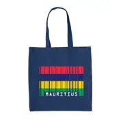 Mauritius Barcode Style Flag - Canvas Tote Bag - Mauritian Country Travel Gift