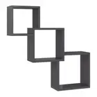 Cube Wall Shelves High Gloss Grey Chipboard