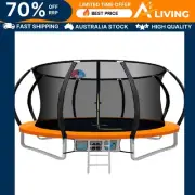 14FT Trampoline for Kids with Ladder Enclosure Safety Net Rebounder Outdoo R-ABC