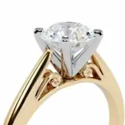 NEW 2.40 Ct Round Cut -Created White Diamond Wedding Ring 14K Yellow Gold Finish