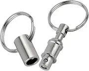 [Sosoport] Detachable Keychain Quick Release Clip Carabiner Keychain for Easy Access Quick Detachment Iron Alloy for Durability Silver