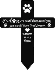 Unittype Grave Marker Memorial Gifts Pet Loss Stake Memorial Plaques for Outdoors Pet Garden Decoration Waterproof Acrylic Grave Marker Cemetery Black Sympathy Garden Stake(Dog)