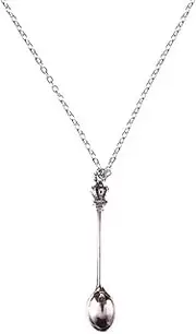 [HieoAnir] Crown Tea Spoon Necklace Metal Serving Spoons Mini Tea Spoon for Women Girl Party Gift