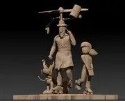 UNPAINTED Inspector Gadget Penny Brain Character Diorama 3d Printed Model Kit
