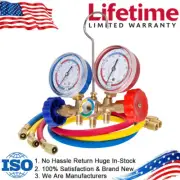 Air Conditioner HVAC Manifold Gauge Kit AC A/C Charging Hose 3-Way