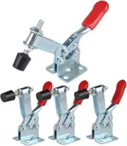 E-TING 4pcs Hand Tool 201B Toggle Clamp 198Lbs Antislip Red Horizontal Clamp