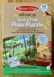 Melissa & Doug Let’s Explore Double-Sided Seek & Find Floor Puzzle 48 Pieces