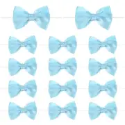 36-Pack Satin Ribbon Twist Tie Bows 3x3.6" Bow Twist for Craft[Light Blue]