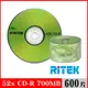 RITEK錸德 52X CD-R白金片 環保葉版/600片裸裝