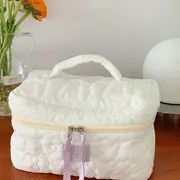 Olsin - Plain Makeup Bag (various designs) White - L