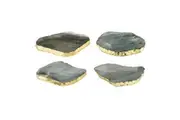 4PK Allira 10cm Agate Drink Cup Coaster Set Tableware Mat Table Protector Green