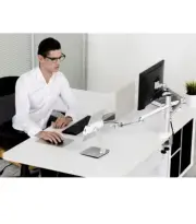 viozon Monitor and Laptop Mount, 2-in-1 Adjustable Dual Arm DeskMountsSingle