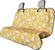 LoyaGour Back Seat Cover for Car Trucks Van SUV,Waterproof Rear Bench Towel Seat Covers for Dogs and Kids,Automotive Backseat Protector (Chamomile and Yellow)
