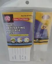 6 Personalized Self Laminating Luggage Tags Pouches Strap Travel Laminated Card
