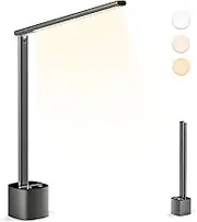 Hapfish Desk Lamp LED Dimmable Touch Desk Lamp Battery Rechargeable Daylight Lamp Foldable and Rotatable 5000 mAh Modern Wireless Table Lamp for Office, Outdoor, Bedside Table (Grey)