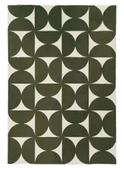 Jardime Green and Ivory Geometric Washable Rug