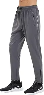 [Beuwltpa] Men's Slim Fit Joggers with Zip Pockets, Quick Dry, Elasticated Waist & Open Hem Sports Sweatpants Mens, Lightweight Tracksuit Bottoms Men for Running, Lounge and Work
