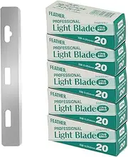 Feather Artist Club ProLight Razor Blades - 5 Pack of 20 Blades - Single Straight Edge Razor Blade Refills for Shaving - For Men, Women, & Barbers (100 Total Blades)
