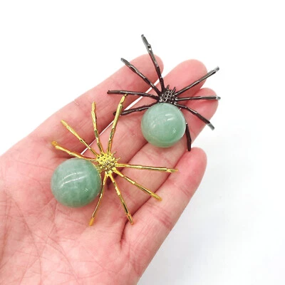 5pcs Natural Aventurine Spider Reiki Sphere Crystal Quartz Healing Decorate