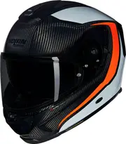 Nolan X-903 Ultra Carbon Intrigo 344, full face helmet , color: Black/Light Grey/Neon-Red , size: M