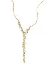 Alexis Bittar Asterales Cubic Zirconia Lariat Necklace in 14K Gold Plated, 16-18