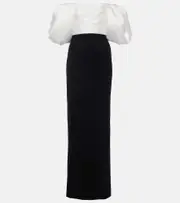 [Solace London] Solace London Sian gathered crêpe twill gown UK 4 neutrals