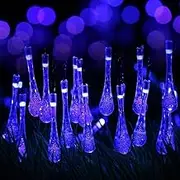 Solar String Lights Outdoor Waterproof for Outside Camping Garden Hanging Lights for Tree Fence Patio Yard Balcony 30 LED 8 Modes Blue