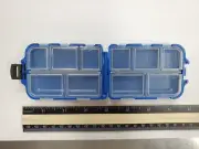 Pocket Size 10 Compartment Folding Pill Box - Vitamin Pill Storage - Blue