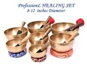 8-12 inches Singing Bowl set of 7 - Chakra Frequency Note Tuned Seven yoga Bowls