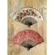 Stamperia A4 RICE PAPER - ANDALUSIA - ABANICOS, Spanish Fans, Decoupage
