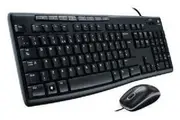 Logitech MK200 USB Media Keyboard and Mouse Combo - 1000dpi USB Full-size Keyboard Thin profile play pause volume the Internet e-mail