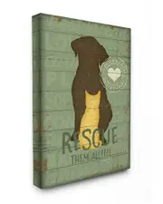 Stupell Rescue Them All Dog And Cat Silhouette