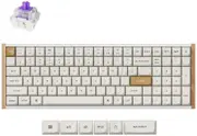 Keychron K4 HE White QMK Special Edition Wireless Mechanical Keyboard - Wood Frame/Nebula Switch [KBKCK4HQ1]