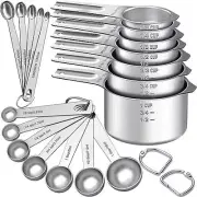 21PCS 7 Nesting Measuring Cups & 7 Spoons,5 Mini Measuring Spoons & 2 Detachable
