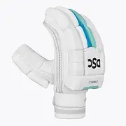 DSC Cynos 22 Batting Gloves for Mens | Color: White | Size: Junior Right Hand | Material: Faux Leather | Lightweighted | Multi Flex Points Construction | Airflow Gusset | Optimum Ventilation