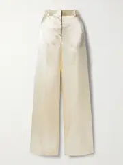 [The Row] The Row - Encore Satin Straight-leg Pants - Cream - US12 US 12 Cream