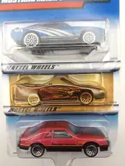 New Hot Wheels Lot x3 : MUSTANG Theme Mach 1, Cobra , 96' #1058 #1105 #623 VTG