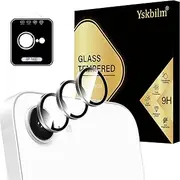 3 Pack for iPhone 16e Camera Lens Protector,9H Tempered Glass,[Anti Scrach] Individual Metal Ring Glass Cover CD Pattern Case Friendly - Silver