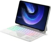 [Jarttarn] Magic Smart Bluetooth Keyboard Case Compatible with Samsung Galaxy Tab S9 Plus 12.4 inch 2023(X810/X816B/X818U) with Trackpad RGB Backlit Keyboard for Galaxy Tab S9+ (White)