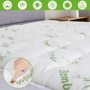 1000GSM Bamboo Fiber Pillowtop Matress Topper Protector Cover Underlay Pad NSW