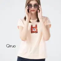 在飛比找momo購物網優惠-【Qiruo 奇若名品】春夏專櫃粉橘上衣 8232A可愛老虎