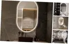 Oval LED Bathroom Mirror, 33"x20" Backlit Frameless Mirror Anti-Fog Smart