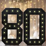 LOBOOM 4FT Marquee Light Up Numbers 80